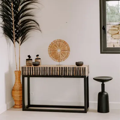 Objets de décoration - RAYUNG - Feuille naturelle noire - Décoration XXL - HYDILE