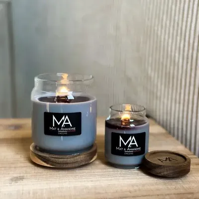 Decorative objects - INCENSE — Scented Candle (Small Jar) - MAT AMANDINE