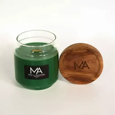 Objets de décoration - PIN - Bougie parfumée (Moyenne Jarre) - MAT AMANDINE