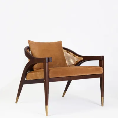 Armchairs - Wormley Armchair in Stained Ash Timber and Nobuk - DUISTT