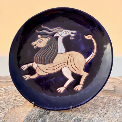 Decorative objects - Anthologist x Valsamakis Chimera Plate Small Cobalt Blue - ANTHOLOGIST