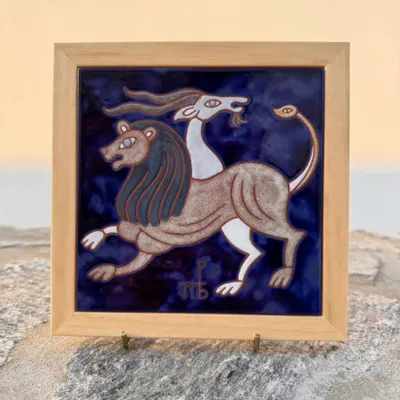 Objets de décoration - Carrelage carré Anthologist x Valsamakis Chimera avec cadre bleu cobal - ANTHOLOGIST