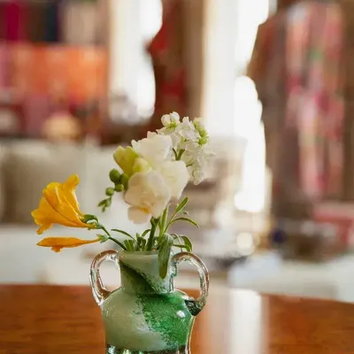 Vases - Blown Glass Bloom Vase, Green, Small - ANTHOLOGIST