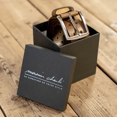 Leather goods - OMER taupe leather belt - MONSIEUR CHARLI