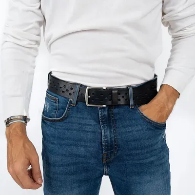 Leather goods - OMER marine leather belt - MONSIEUR CHARLI