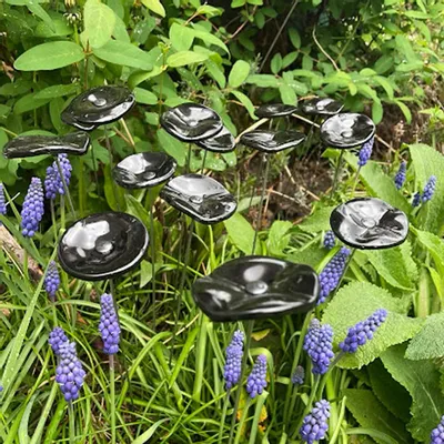 Accessoires de jardinage - Petite fleur en verre pour l'extérieur en noir - CARNEOL GLASS