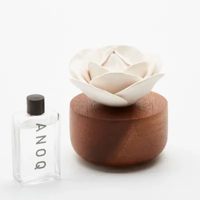 Décorations florales - Diffuseur de parfum Rose - Parfumeur en bois et porcelaine décoratif. - ANOQ