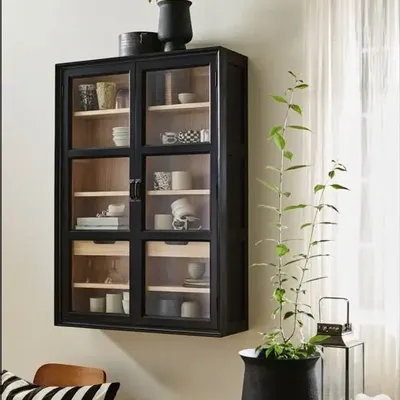 Wall ensembles - VIVA wall cabinet, 2 doors - black - NORDAL