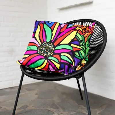 Fabric cushions - Decorative pillow Flowers 45 x 45 - Design by Juan de Lascurain - ARTDECORIS