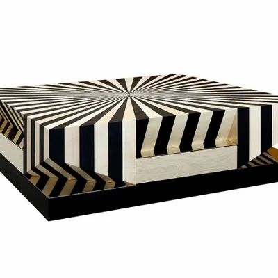 Tables basses - Table centrale Op-Art fabriquée à la main au Portugal par Malabar - MALABAR