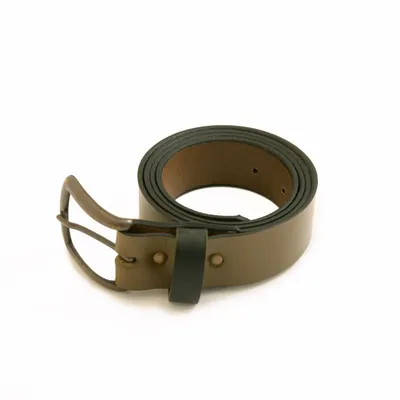 Leather goods - OCTAVE khaki leather belt - MONSIEUR CHARLI