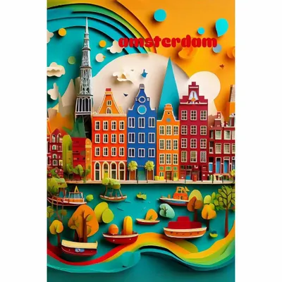 Objets de décoration - Affiche Vintage Amsterdam - VANTOUR LDA