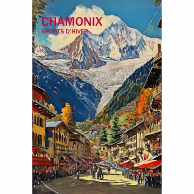 Decorative objects - Chamonix Mont-Blanc Vintage Poster - VANTOUR LDA