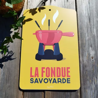 Decorative objects - Cutting board\" La Fondue\” (Yellow) - COSYNÉVÉ - MOUNTAIN POSTERS