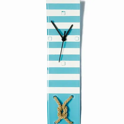 Clocks - Nautic light blue wall clock 10x41 cm - CARNEOL GLASS