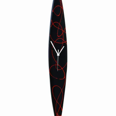 Clocks - Geo black-red wall clock 6x41 cm - CARNEOL GLASS