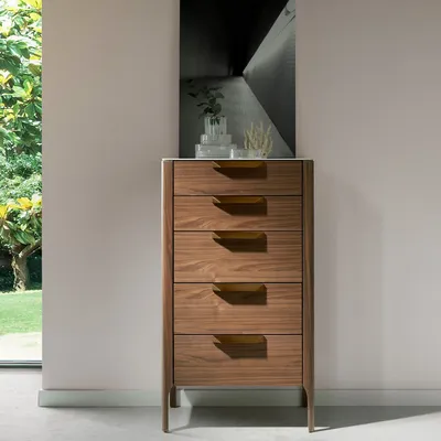 Commodes - Chiffonnier noyer et marbre effet fibre de verre - ANGEL CERDÁ