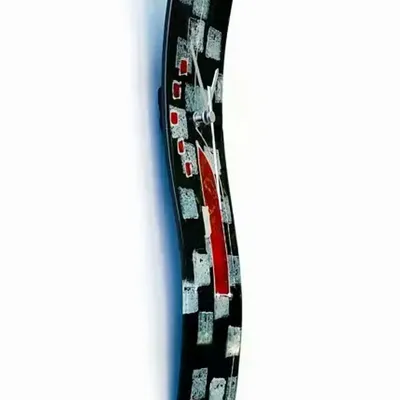 Clocks - Dotti black-white wall clock 10x41 cm - CARNEOL GLASS