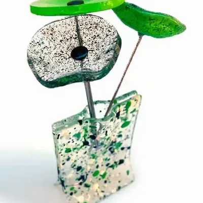Christmas garlands and baubles - Small rustic Christmas hanger with snowflake - CARNEOL GLASS