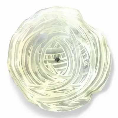 Floral decoration - Large size glass flower for outdoor use in transparent-white colour with 50 cm stainless steel stem - CARNEOL GLASS