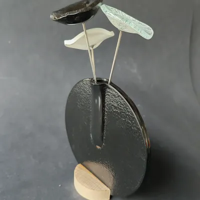 Vases - Ensemble de vases ronds, de couleur noire 13 cm - CARNEOL GLASS