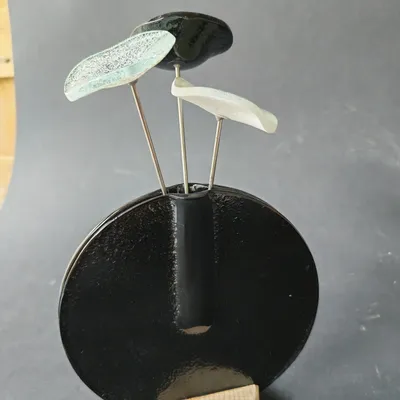 Vases - Ensemble de vases ronds, de couleur noire 13 cm - CARNEOL GLASS