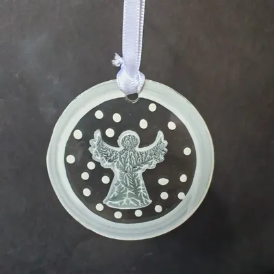 Autres décorations de Noël - Ange debout blanc peint à la main - CARNEOL GLASS