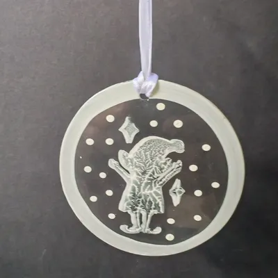 Other Christmas decorations - White hand-painted standing elf glass ornament - CARNEOL GLASS