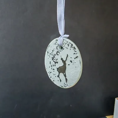 Other Christmas decorations - Small rustic Christmas hanger with a reindeer - CARNEOL GLASS