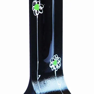 Vases - Geometry 14x36 cm vase with white-grey-red colours - CARNEOL GLASS