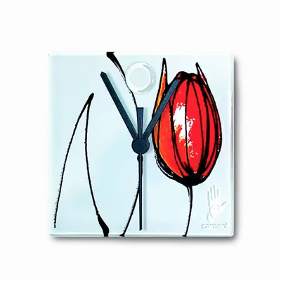 Clocks - Seastar Pink-Purple wall clock 10x41 cm - CARNEOL GLASS