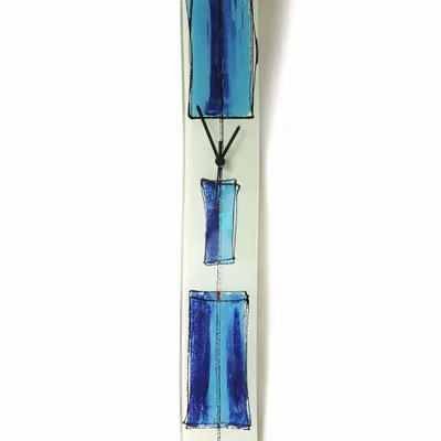 Clocks - Cubie white-grey wall clock 10x41 cm - CARNEOL GLASS