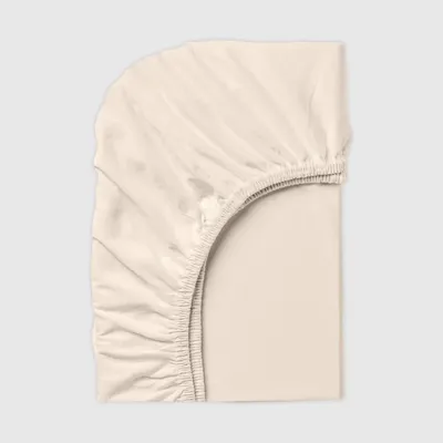 Bed linens - Jersey Fitted Sheet, 90/200/25cm, Light Ecru - DILIOS
