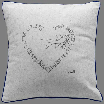 Coussins textile - Housse de coussin coton-lin, illustration minimaliste. - COSETTE ET LES LYS