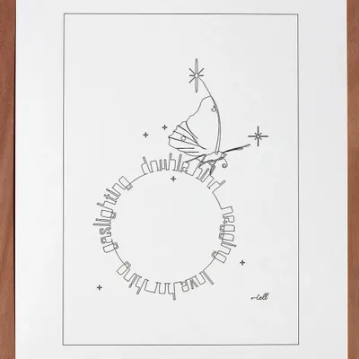 Objets de décoration - Tirage A3 - Illustration minimaliste - COSETTE ET LES LYS