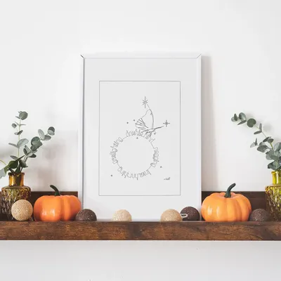 Objets de décoration - Tirage A3 - Illustration minimaliste - COSETTE ET LES LYS