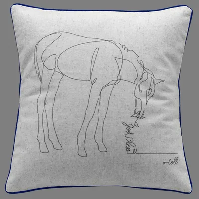 Fabric cushions - Cotton-linen cushion cover, minimalist illustration. - COSETTE ET LES LYS