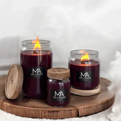 Objets de décoration - OUD - Bougie parfumée (Petite Jarre) - MAT AMANDINE