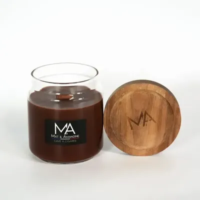 Decorative objects - CIGAR CABINET - Scented candle (Medium Jar) - MAT AMANDINE