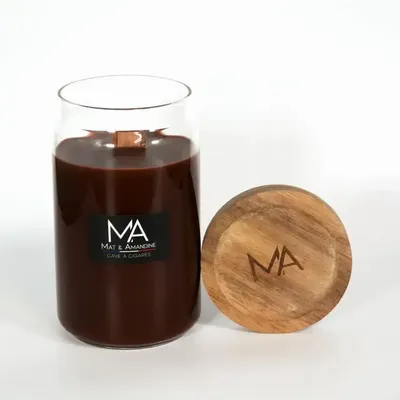 Decorative objects - CIGAR CELLAR — Scented candle (Large Jar) - MAT AMANDINE