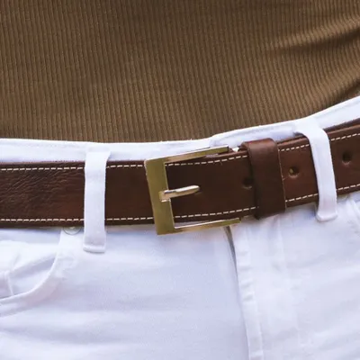 Prêt-à-porter - Ceinture en cuir cousu pour hommes et femmes (étroite) - BERBER LEATHER