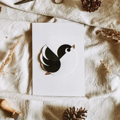 Gifts - BIRD OISO® object card - With black aluminum frame - OISO