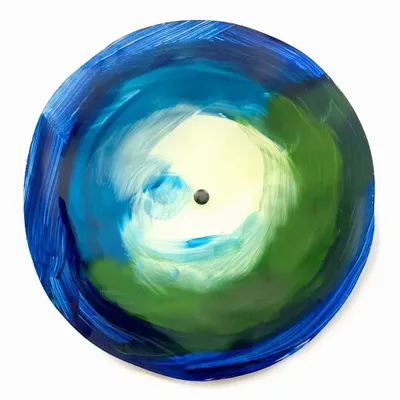 Décorations florales - Fleur en verre de grande taille pour l'extérieur de couleur bleu-vert foncé avec tige en acier inoxydable de 1 mètre - CARNEOL GLASS