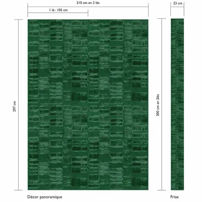 Other wall decoration - Wallpaper - 2 FRIEZES 23x300 cm & PANORAMIC 210x290 cm - NIKARI - LAUR MEYRIEUX COLLECTION