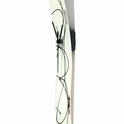 Clocks - Geo white-black wall clock 6x41 cm - CARNEOL GLASS