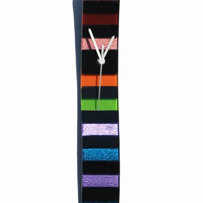 Clocks - Rainbow black-rainbow wall clock 6x41 cm - CARNEOL GLASS