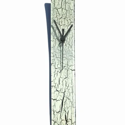 Horloges - Horloge murale blanche craquelée 6x41 cm - CARNEOL GLASS