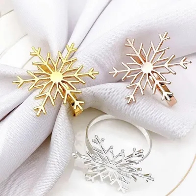 Christmas table settings - Napkin ring - Christmas snowflake - silver or gold - SOSTRAW & SMARTTHINGS