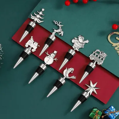 Décorations pour tables de Noël - Bouchon de bouteille Noël – Étoile, Père Noël, Voiture – Or ou Argent - SOSTRAW & SMARTTHINGS