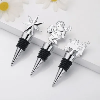 Christmas table settings - Christmas Bottle Cork — Star, Santa Claus, Car — Gold or Silver - SOSTRAW & SMARTTHINGS